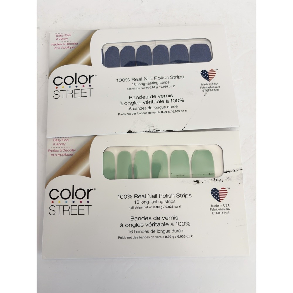 Lot Of 2 Color Street Nail Polish Strips Oslo and Steady & Blue in Peru USA NEW